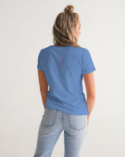 Load image into Gallery viewer, 3 Diamonds Collection sky blue V-neck Women&#39;s V-Neck Tee
