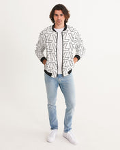 Load image into Gallery viewer, &quot;Vizúal on Repeat&quot; Logo Bomber Jacket  white Men&#39;s Bomber Jacket
