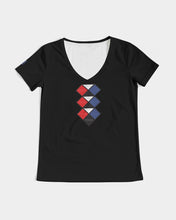 Load image into Gallery viewer, 3 Diamonds Collection black V-neck Women&#39;s V-Neck Tee
