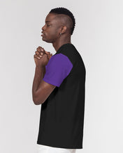 Load image into Gallery viewer, Black purple sleeves pocket T-shirt  original logo orange Men&#39;s Everyday Pocket Tee
