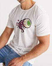 Load image into Gallery viewer, White T-shirt crazy eye green Men&#39;s Tee
