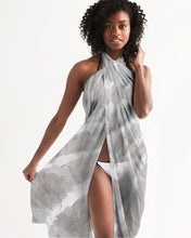 Load image into Gallery viewer, Grey and white tie dye Designer T-shirt Swim Cover Up
