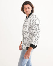 Load image into Gallery viewer, &quot;Vizúal on Repeat&quot; Logo Bomber Jacket  white Men&#39;s Bomber Jacket
