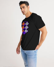 Load image into Gallery viewer, Black Tee Shirt orange purple grey 3 diamonds Men&#39;s Tee
