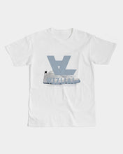 Load image into Gallery viewer, Light blue Designer T-shirt original logo white Men&#39;s Graphic Tee
