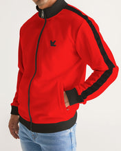 Load image into Gallery viewer, Red Men&#39;s Stripe-Sleeve Track Jacket
