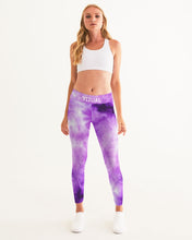 Load image into Gallery viewer, Purple tie dye yoga pants Women&#39;s Yoga Pants
