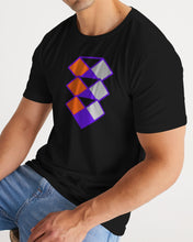 Load image into Gallery viewer, Black Tee Shirt orange purple grey 3 diamonds Men&#39;s Tee
