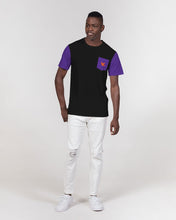 Load image into Gallery viewer, Black purple sleeves pocket T-shirt  original logo orange Men&#39;s Everyday Pocket Tee
