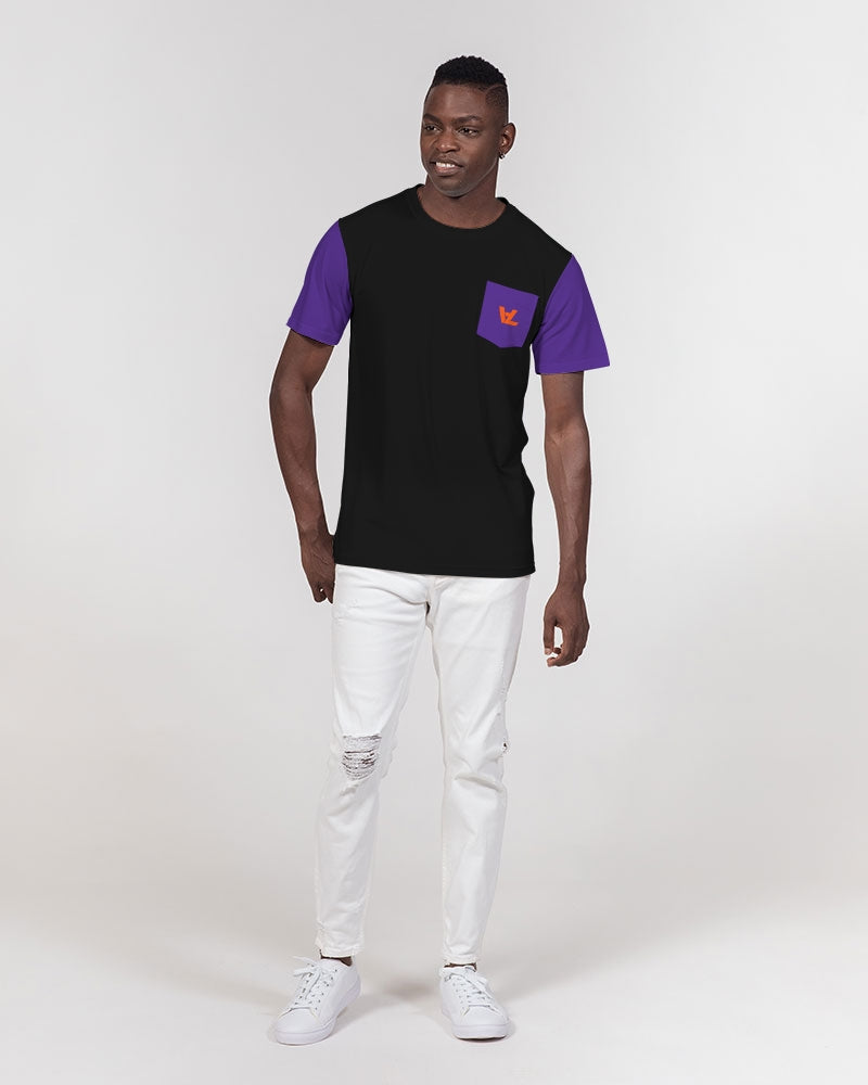 Black purple sleeves pocket T-shirt  original logo orange Men's Everyday Pocket Tee