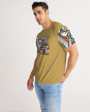 Load image into Gallery viewer, Golden brown Designer T-shirt with Stainless glass logo Men&#39;s Tee
