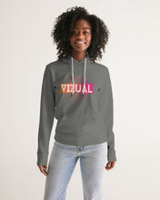 Load image into Gallery viewer, Women&#39;s grey hoodie with Optical Illusion logo Women&#39;s Hoodie
