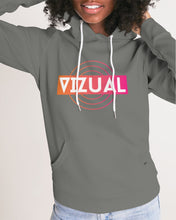 Load image into Gallery viewer, Women&#39;s grey hoodie with Optical Illusion logo Women&#39;s Hoodie
