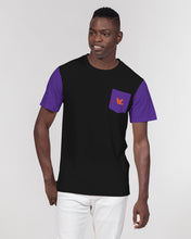 Load image into Gallery viewer, Black purple sleeves pocket T-shirt  original logo orange Men&#39;s Everyday Pocket Tee
