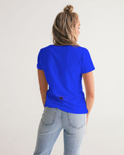 Load image into Gallery viewer, Women&#39;s V-neck Designer T-shirt royal blue Women&#39;s V-Neck Tee
