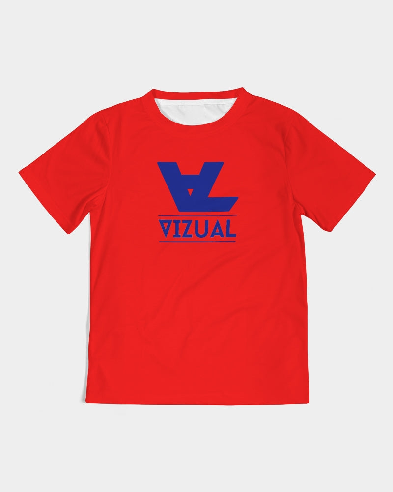 Kid's Designer T-shirt Red with Blue logo Kids Tee