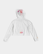 Load image into Gallery viewer, Vizualfulllogo  crop top hoodie White Women&#39;s Cropped Hoodie
