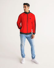 Load image into Gallery viewer, Red Men&#39;s Stripe-Sleeve Track Jacket
