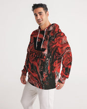 Load image into Gallery viewer, Red and Black tie dye Men&#39;s Hoodie
