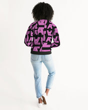 Load image into Gallery viewer, Women&#39;s Pink Collage Bomber Jacket 2 Women&#39;s Bomber Jacket
