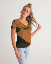 Load image into Gallery viewer, Women&#39;s V-Neck Camouflage Tee
