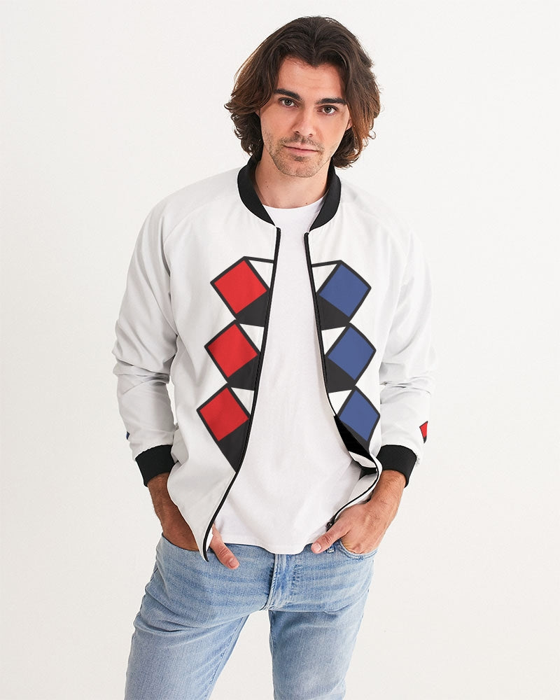 3 Diamond Collection Red White and Blue bomber jacket Men's Bomber Jacket