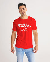 Load image into Gallery viewer, 523 Collection Red Designer T-shirt Bubble letters Men&#39;s Tee
