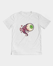 Load image into Gallery viewer, White T-shirt crazy eye green Men&#39;s Tee
