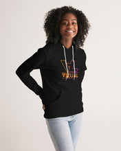 Load image into Gallery viewer, Women&#39;s black hoodie with Original Vizual Logo 2 Women&#39;s Hoodie
