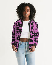 Load image into Gallery viewer, Women&#39;s Pink Collage Bomber Jacket Women&#39;s Bomber Jacket
