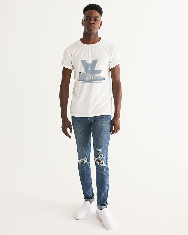 Light blue Designer T-shirt original logo white Men's Graphic Tee