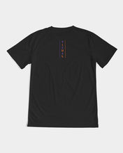 Load image into Gallery viewer, Black Designer T with Purple and Orange original Logo Men&#39;s Tee
