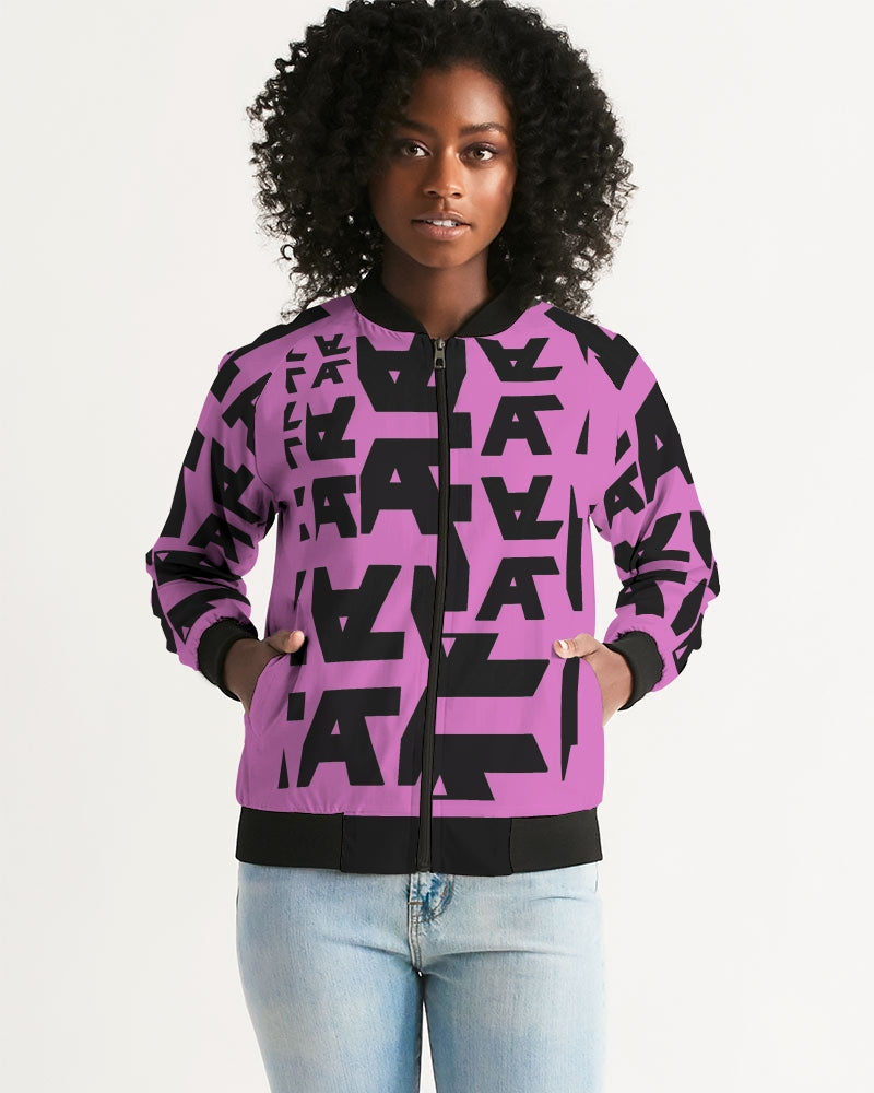 Women's Pink Collage Bomber Jacket Women's Bomber Jacket