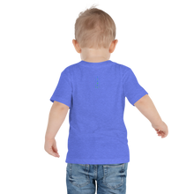 Load image into Gallery viewer, Toddler Short Sleeve Tee highlighter blue&amp;green original logo
