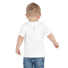 Load image into Gallery viewer, Toddler Short Sleeve Tee highlighter blue&amp;green original logo
